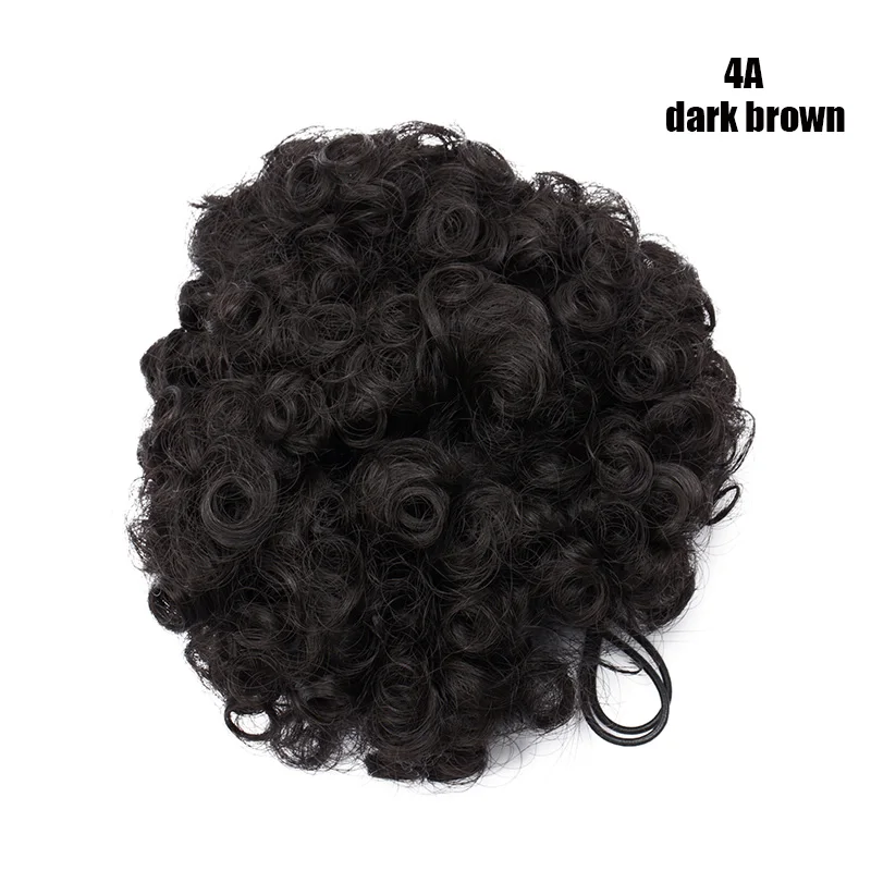 S-noilite вьющиеся волосы пучок шнурок конский хвост Updo шиньон синтетический шиньон накладные волосы для наращивания пучок волос для черных женщин - Цвет: dark brown