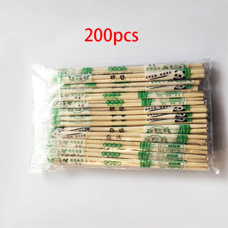 100 пар Одноразовые деревянные палочки для еды китайские бамбуковые деревянные японские палочки для суши Портативные Кухонные гаджеты для фаст-фуда ресторана - Цвет: 200pcs