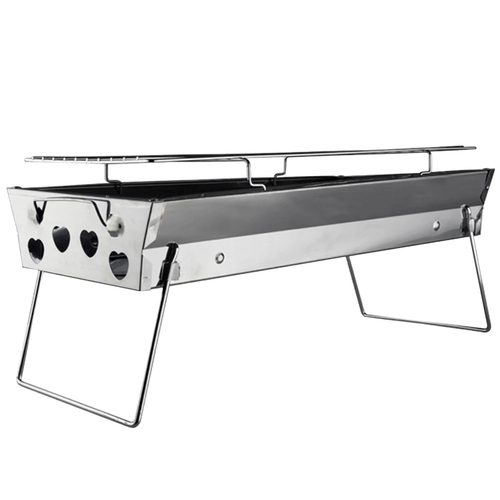 

Portable Collapsible Grill Picnic Camping Beach Grill Outdoor Stainless Steel Grill Garden Festival Party BBQ Tool Grill Box