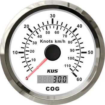 

High quality!!! 85mm boat GPS speedometer 60knots 60L with mating antenna with backlight white faceplate