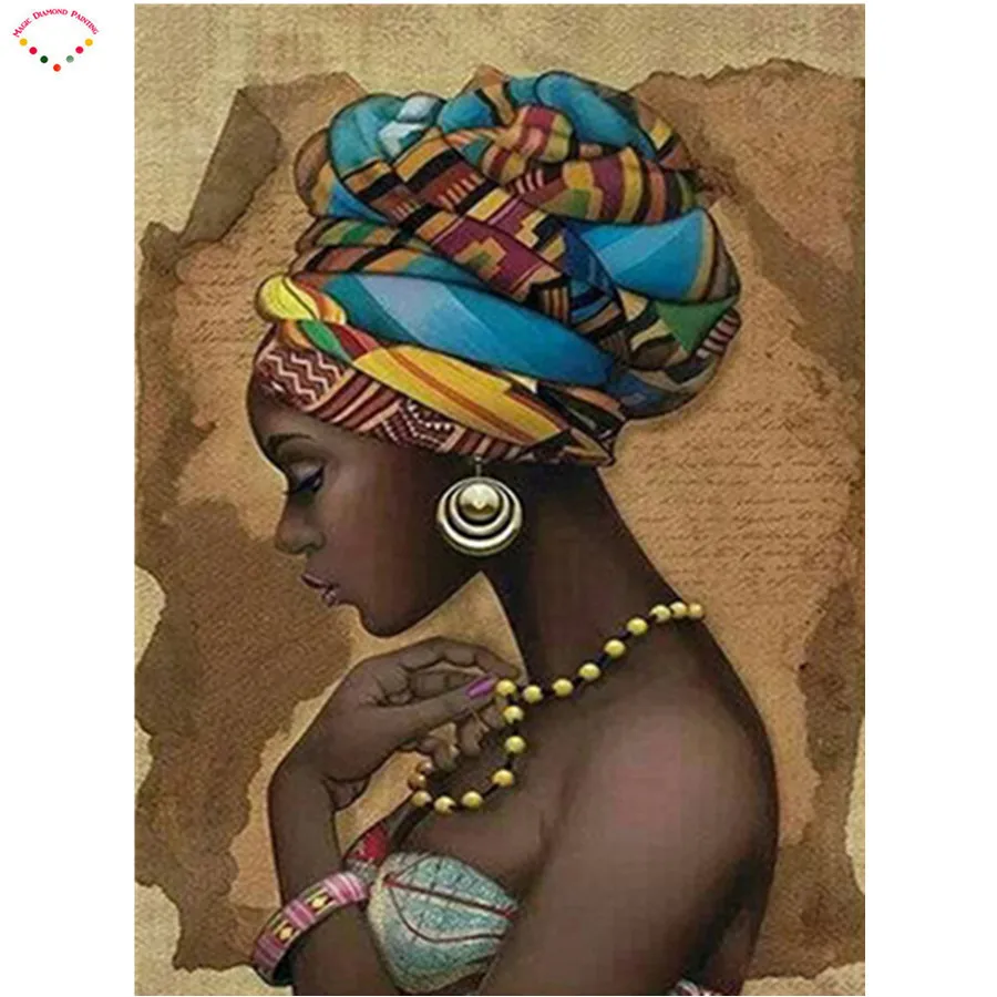 

diamond embroidery african-woman,5d diamond painting christmas gift,full diamond mosaic pictures of rhinestones cross-stitch