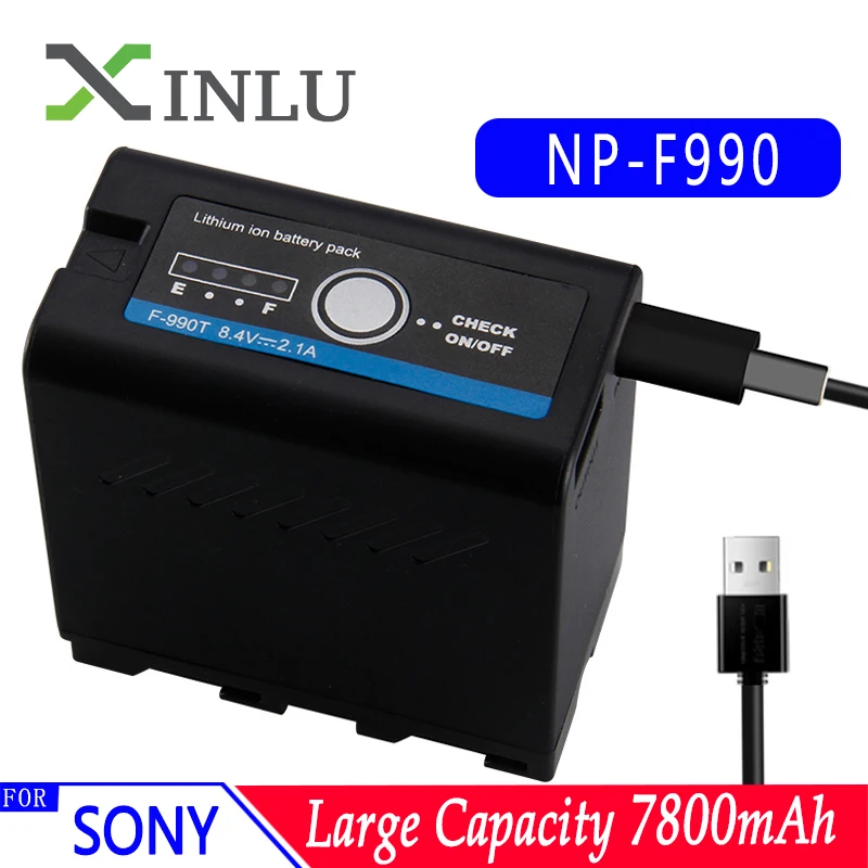 Günstige 7800mAh NP F990 NP F990 Kamera Batterie Für Sony Camcorder HXR MC1500C NEX EA50 DSR PD198P HVR Z7C NX3 5 LED Licht Schnelle ladegerät
