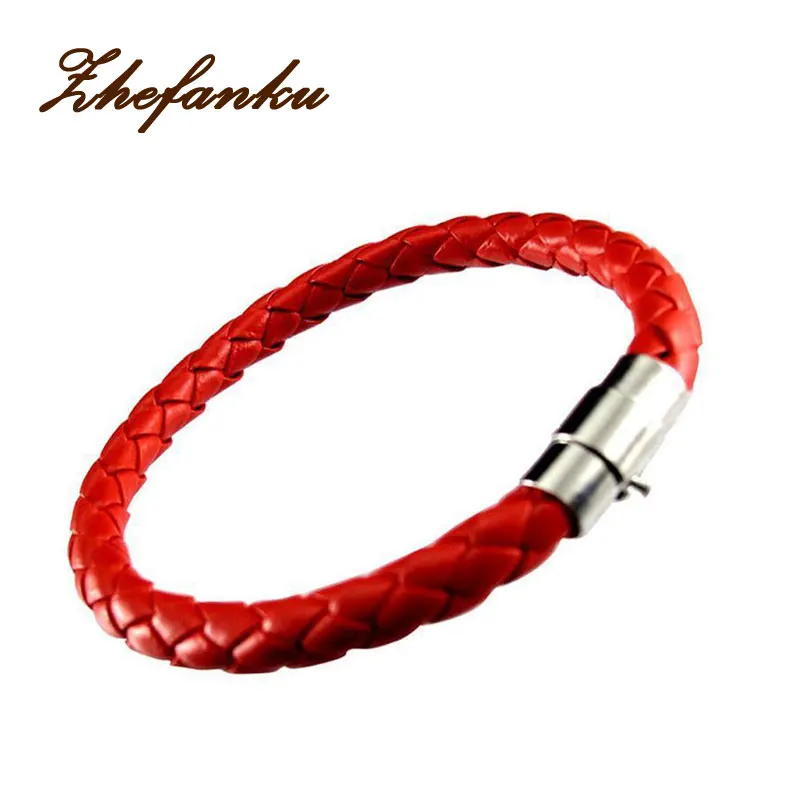 

2016 New Stainless Steel Bangle PU Leather Bracelet&Bangle 4 Colors PU Leather Bracelet Wristband Rope Braided Jewelry