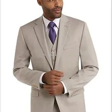 На заказ бежевый центр вентиляционное отверстие жених смокинги шафером нотч жениха мужчины свадебные костюмы жених( куртка+ брюки+ галстук+ жилет) w