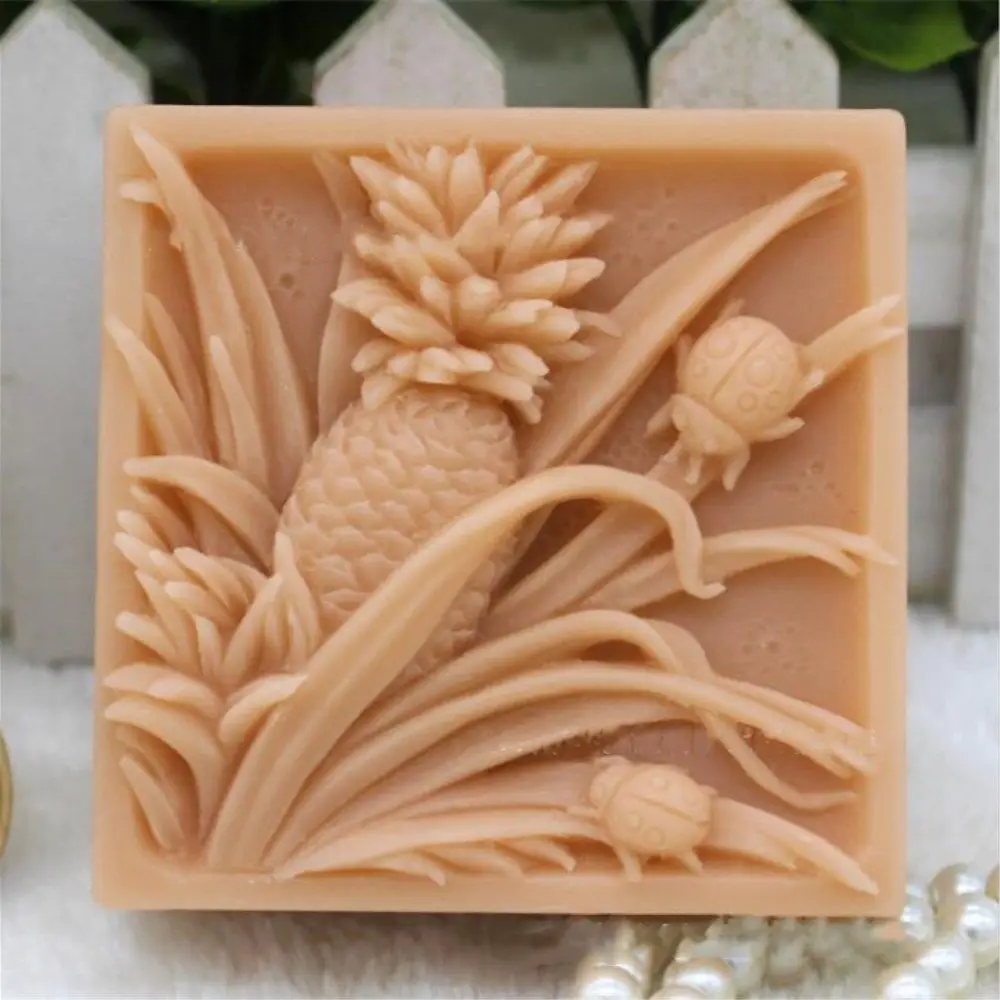 

Grainrain Silicone Soap Bar Mold DIY Craft Candle Mold Flower Soap Silicone Mold Pineapple
