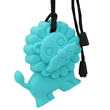 

1 piece Silicone Teether Lion Pendant baby Teething beads DIY Necklace Toy Infants Food Grade Silicone Baby Pendants Teether