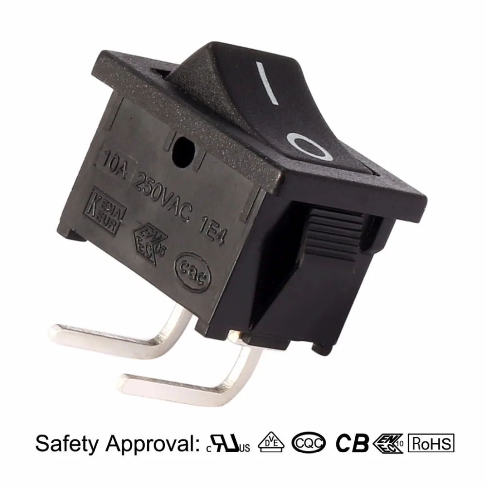 SPST 2P 2 Position I/O Right Angle Rocker Toggle Switch AC 125V/12A