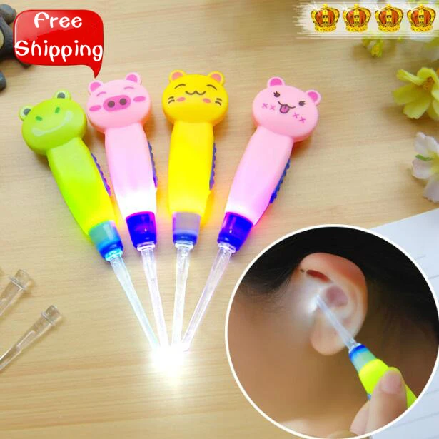 

With Light Earwax Spoon Visual Child Baby Earpick Buckle Adult Disassembly Ear Grilled 4 Pieces/Lot