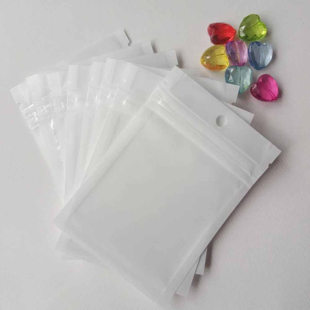 500pcs 10.5x15 translucent gift jewelry pouches bags zip lock plastic