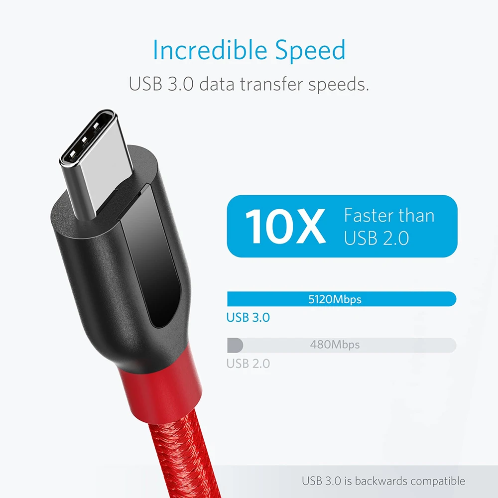 Дешево Anker Powerline + font b USB b font C к font b USB b font 3,0 кабель, font b usb b font type C кабель, высокая прочность для samsung iPad MacBook sony LG htc Xiaomi 5 и т. Д.