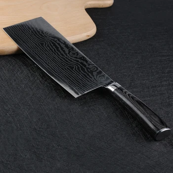 

7inch Damascus Cleaver Knife Japan Chef Knife Stainless Steel Butcher Boning Knives Chopping Cutting Meat Slicing Fruit Veg