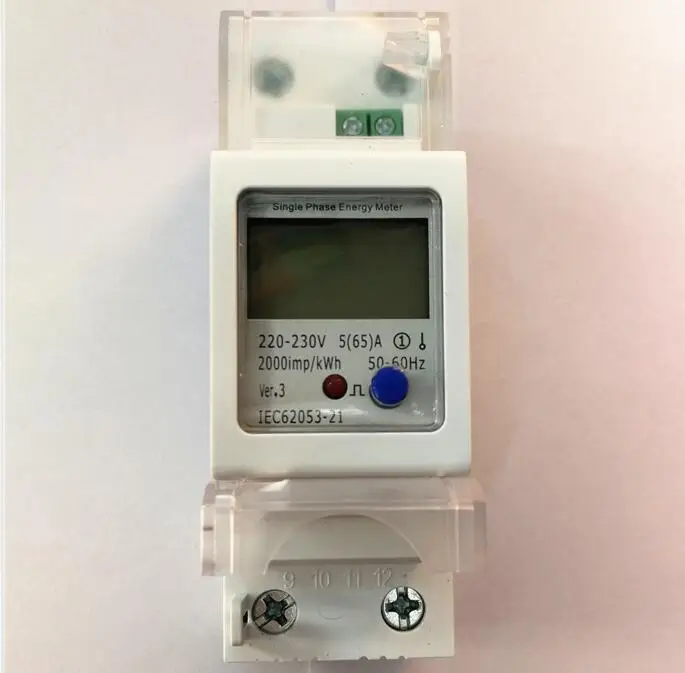 

DIN rail LCD display solar power meter bi directional 2 way meter 2P energy meter power max current 65A