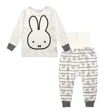 Girls Boys Cotton Strip Clothing Sets Children Cartoon Pajamas Baby Casual Tracksuit 2016 Autumn New Clothes Aged 1-5