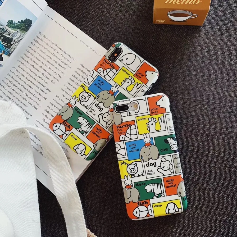 Cartoon Elephant Rabbit Phone Case For iphone XR X XS Max 6 6s 7 8 Plus Cases Glossy Silicone Soft Back Cover Capa |