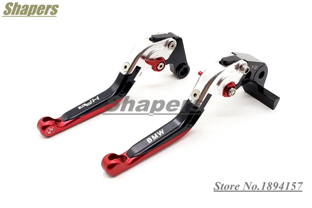 

High Quality Motorcycle CNC Adjustable Folding Extendable Brake Clutch Levers For BMW HP4 2010-2014  Sliver+Black+Red
