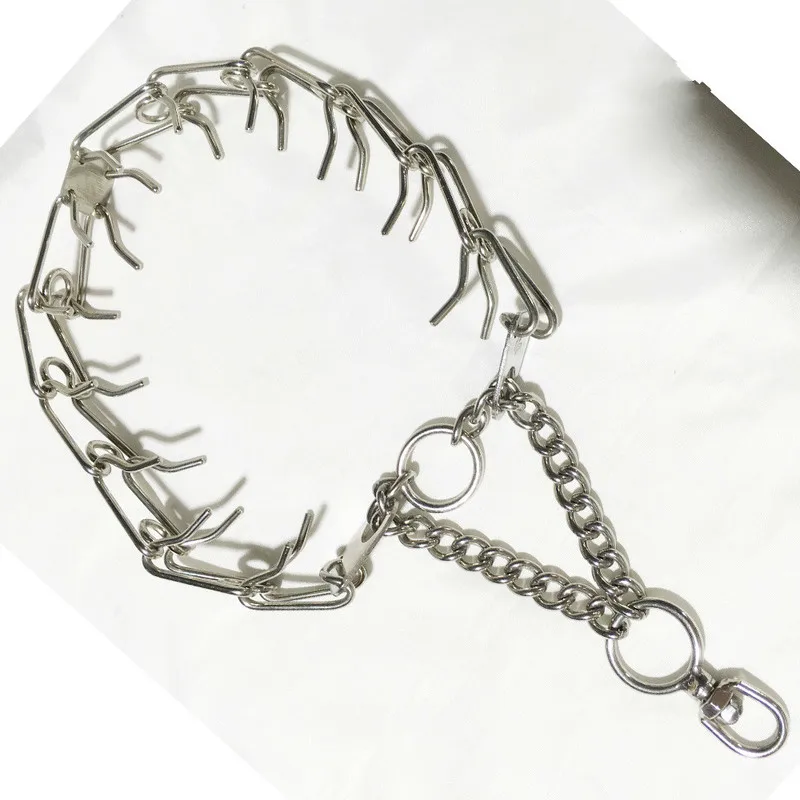 Pet Dog Collar Training Stimulate Stainless Steel Control Large Dog Explosion-proof P Chain Dog Supplies Dogs Harness