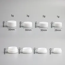 100x1g 2g 3g 5g Mini Wit Plastic Lege Pot Pot Reizen Cosmetische Sample Makeup gezicht Crème Containers Nail Art Organizer Thuis(China)