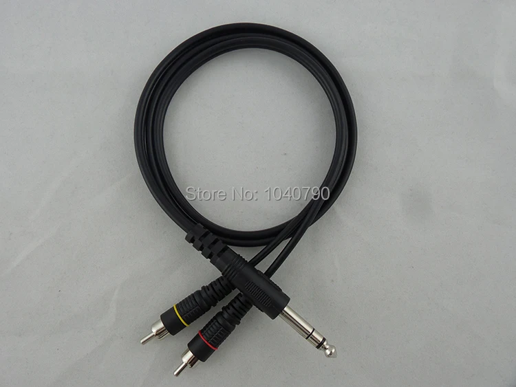 

Free Shipping RCA plugs Three core 6.5/6.35/6.3 stereo to double lotus RCA Audio and video signal transmission line 3M 9.6ft