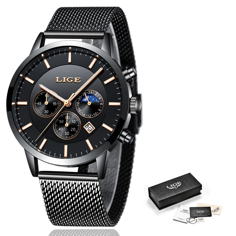 Lige Mens Watches Top Brand Luxury Men Military Sports Watch Men Casual Waterproof Quartz-6