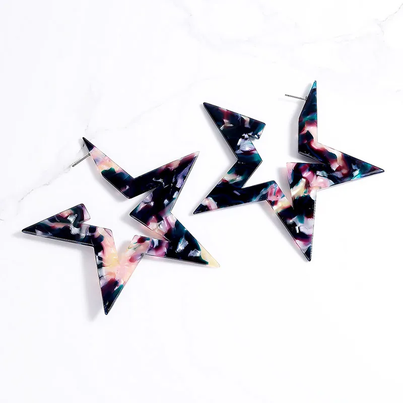 

2019 Hot Sale Leopard Tortoiseshell Brincos Brincos Female Earrings Resin Earrings for Women Elegant Star Jewelry pendientes