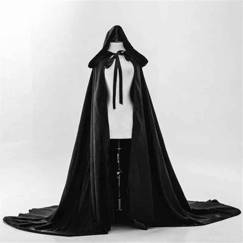 black cape coat with hood