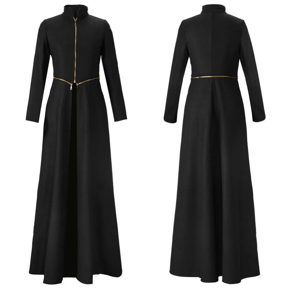 

Women s Winter Coat High Neck Long Sleeve Empire Vintage Wool Blend Maxi Coat