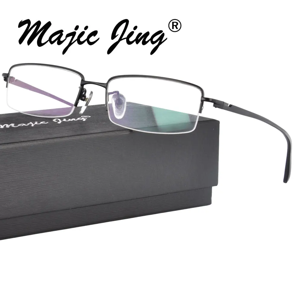 

100% Titanium myopia eyeglasses Half Rim men Rectangle Prescription Frame Myopia Eyewear 9213