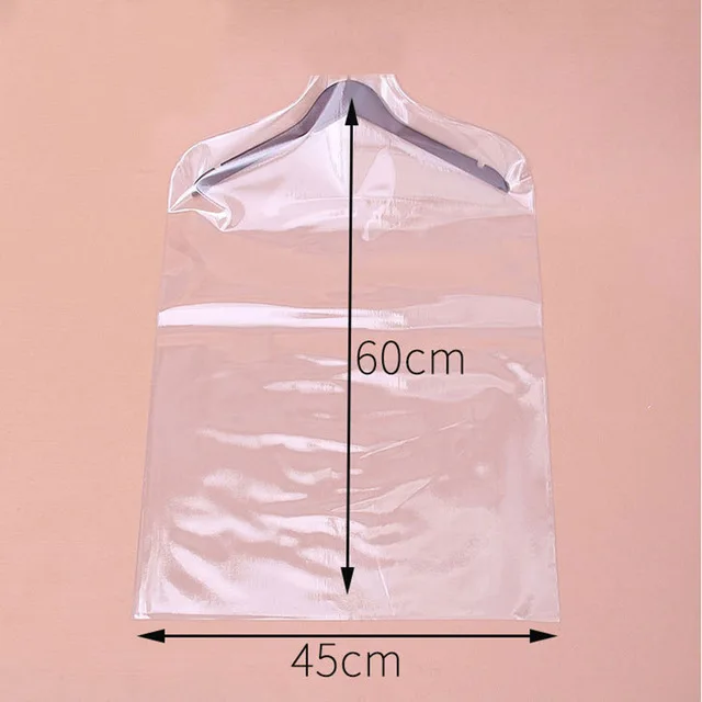 Упаковка из 5 шт. прозрачных ПВХ чехлов для одежды пальто куртка рубашка костюм пылевлагостойкий защитный чехол FC61 - Цвет: 45-60cm