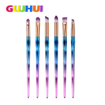 

6PCS Colorful Pro Make Up Foundation Eyebrow Eyeliner Blush Cosmetic Concealer Brushes Top Quality Brand Levert Dropship FEB28