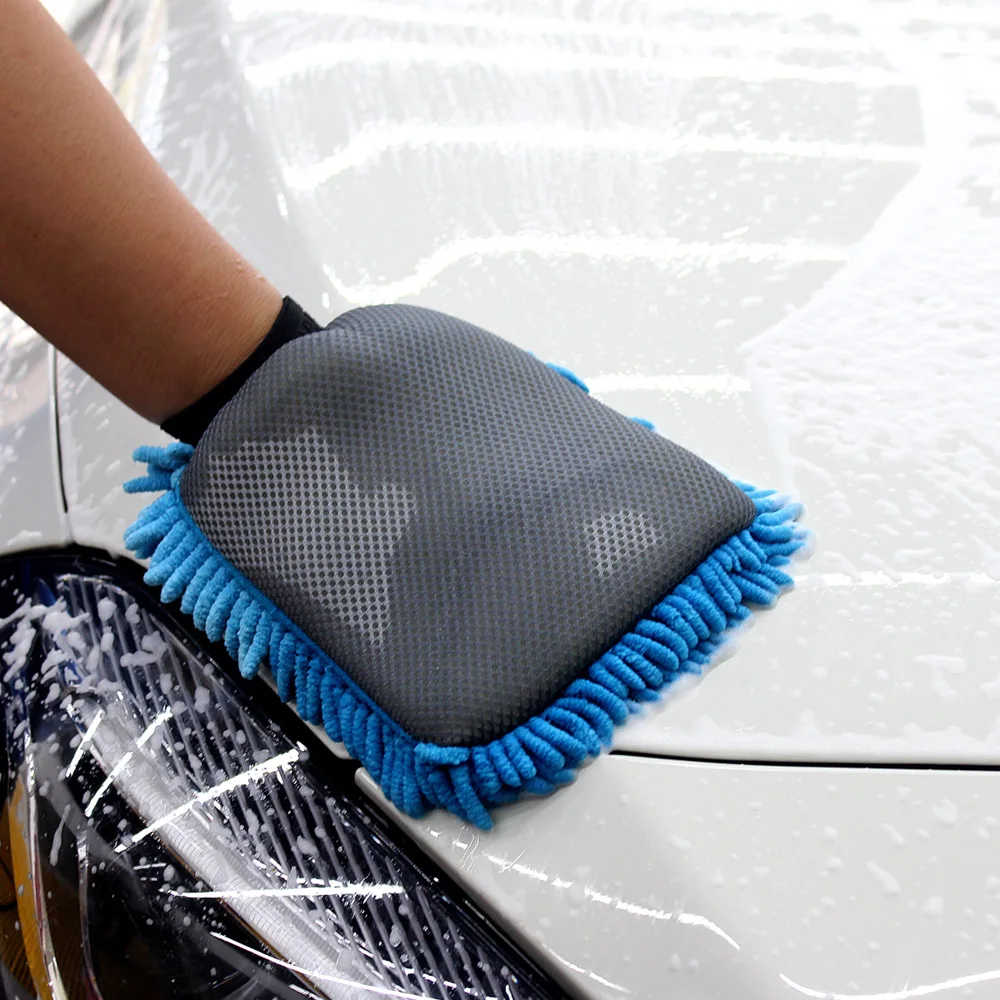 2 в 1 перчатка из микрофибры для мытья автомобиля|car wash glove|auto carewashing gloves |