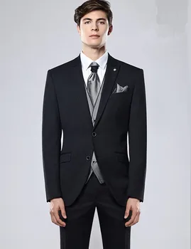 

Mucielee Terno Masculino Blazer Masculino Cheap Men Prom Suits Wedding Suits For Men 3 Pieces (jacket+pants+Vest)