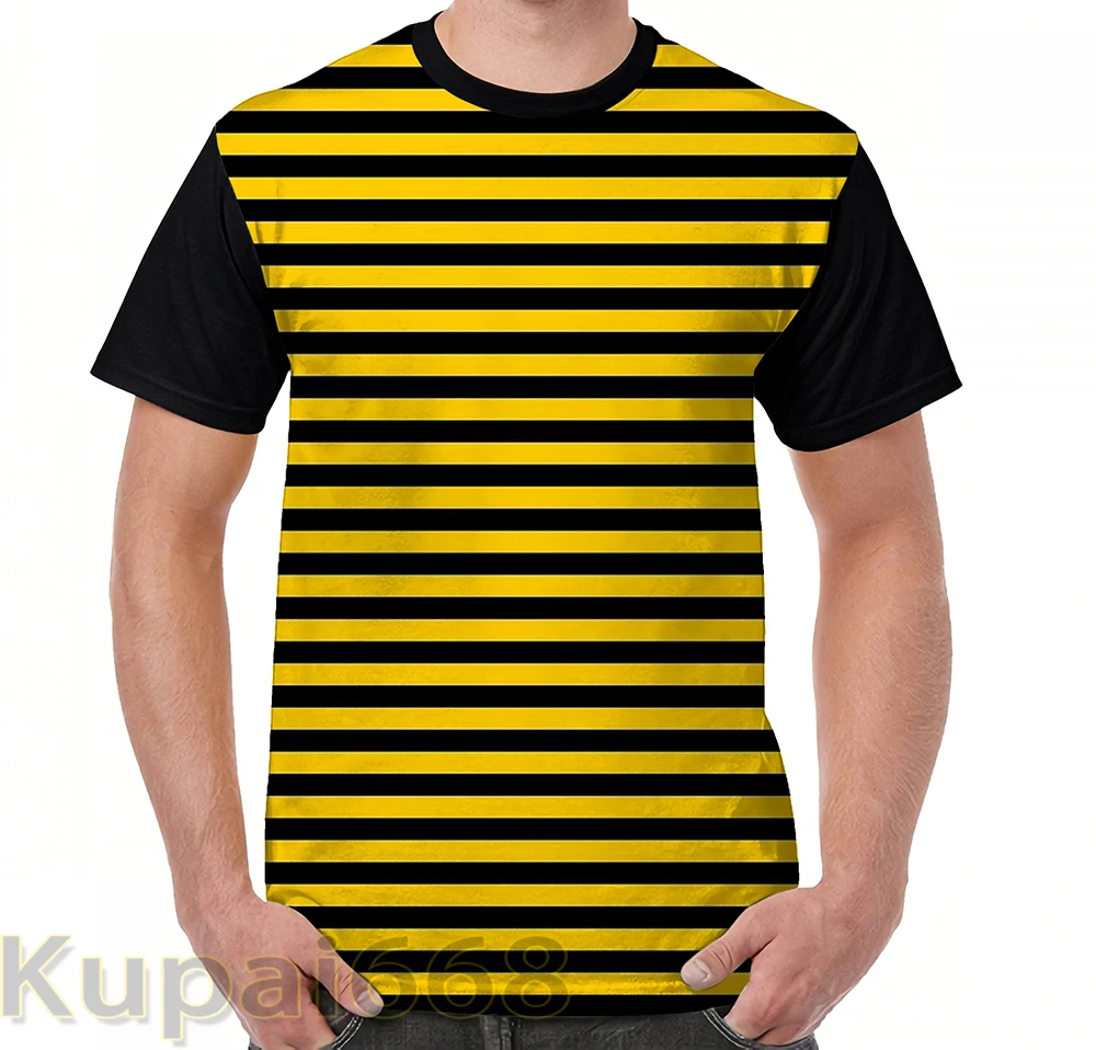 yellow and black striped bee t shirt