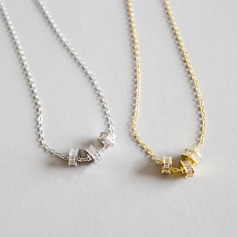 925 sterling silver 3 circles necklaces & pendants friendship collier