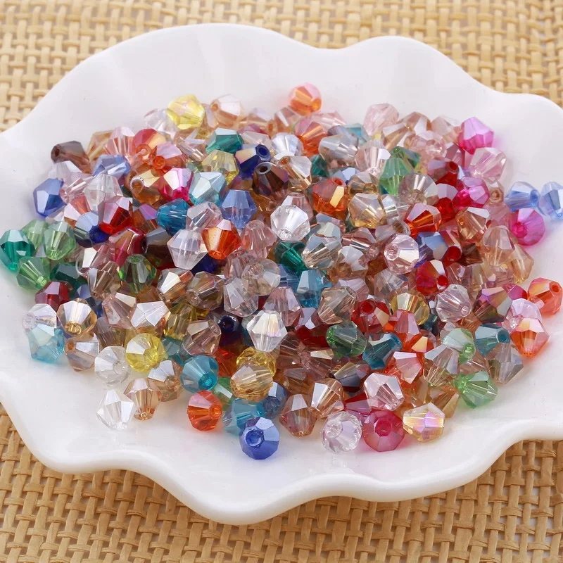

mixed color crystal Bicone bead 3MM 4MM 6MM 8MM 10MM black and white AB multi color glass beads crystal Bicone beads H137