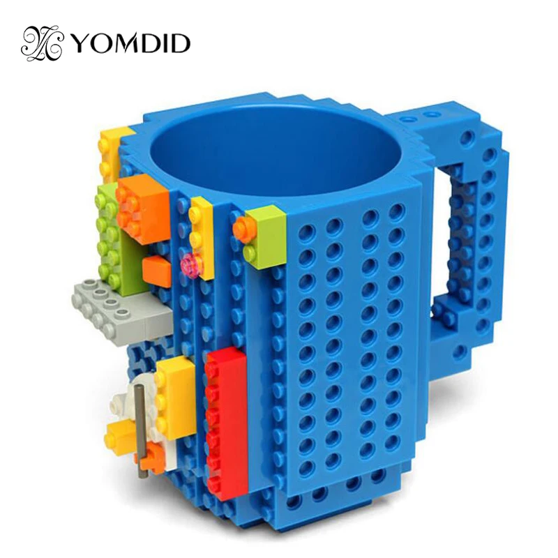 

Build-On Brick Mug DIY Bulding Blocks Coffee Mugs 350 ml Creative Drinkware BPA Free mug Birthday Gifts Tazas