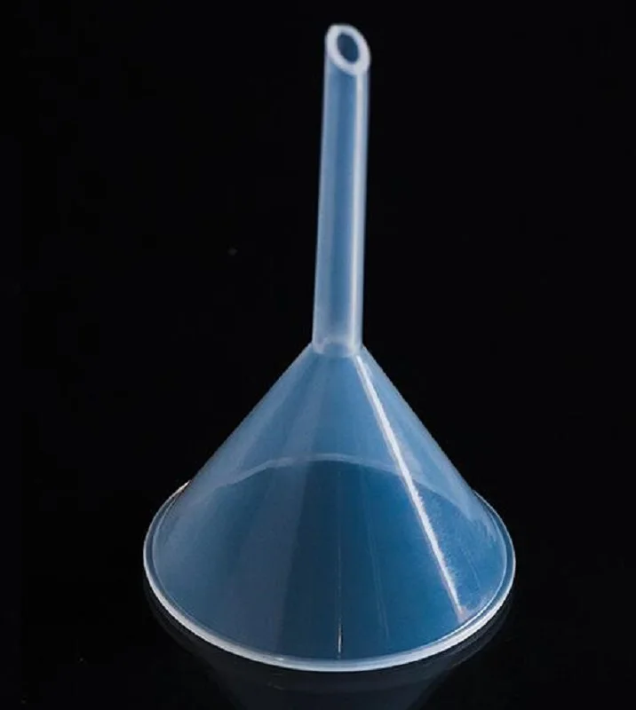 

10pcs/set Laboratory supplies long neck triangle funnel 150ml plastic funnel PP transparent funnel