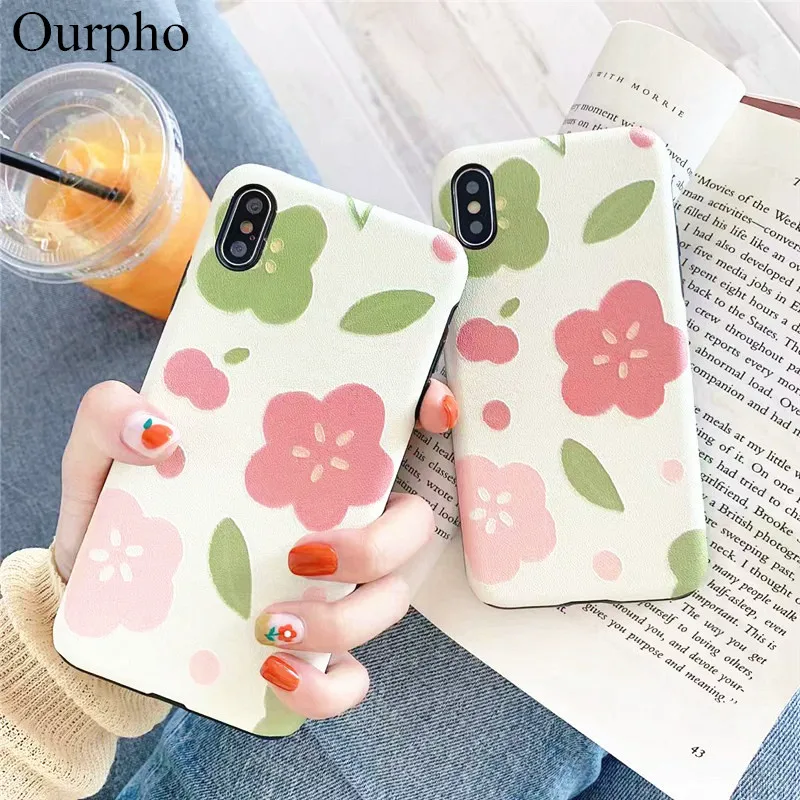 OUrpho рельефный Шелковый чехол для телефона iphone XR XS MAX X милый цветок синий животное