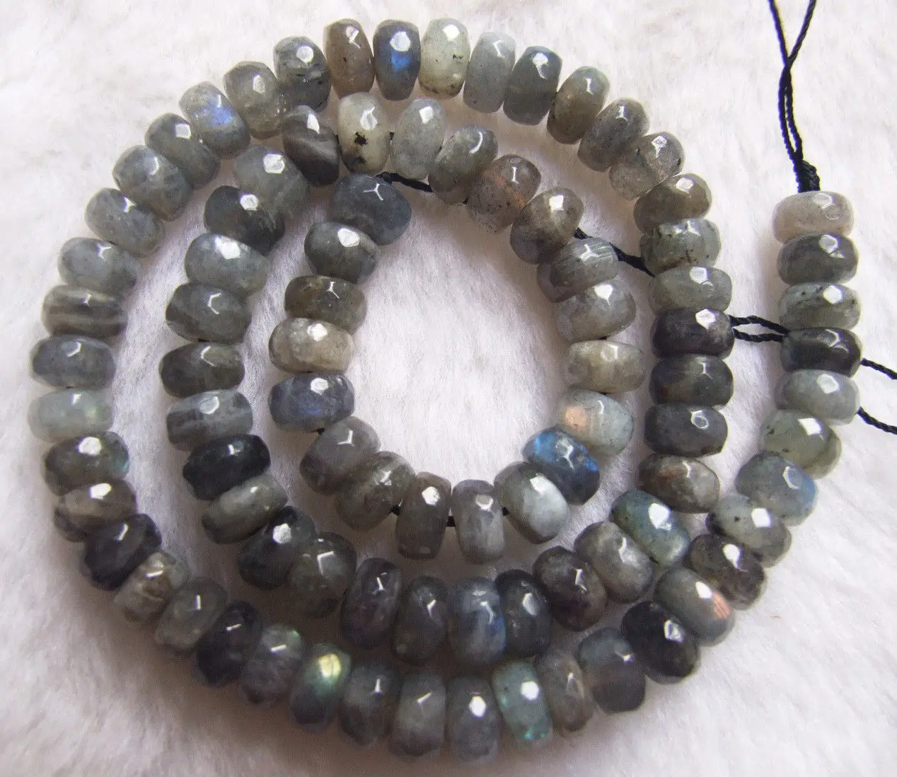 

5x8mm Natural Labradorite Faceted Rondelle Loose Beads 15.5"