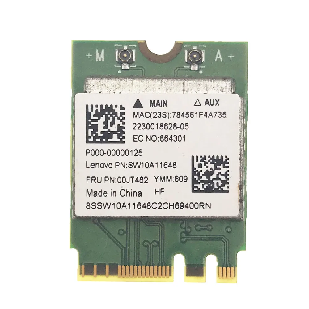 RTL8821AE 1x1AC + BT4.0 Cbt NGFF M.2 WLAN для lenovo E41-80 B41-80 B71-80 E51-80 ideapad 710s-13isk серии FRU 00JT482 SW10A11648