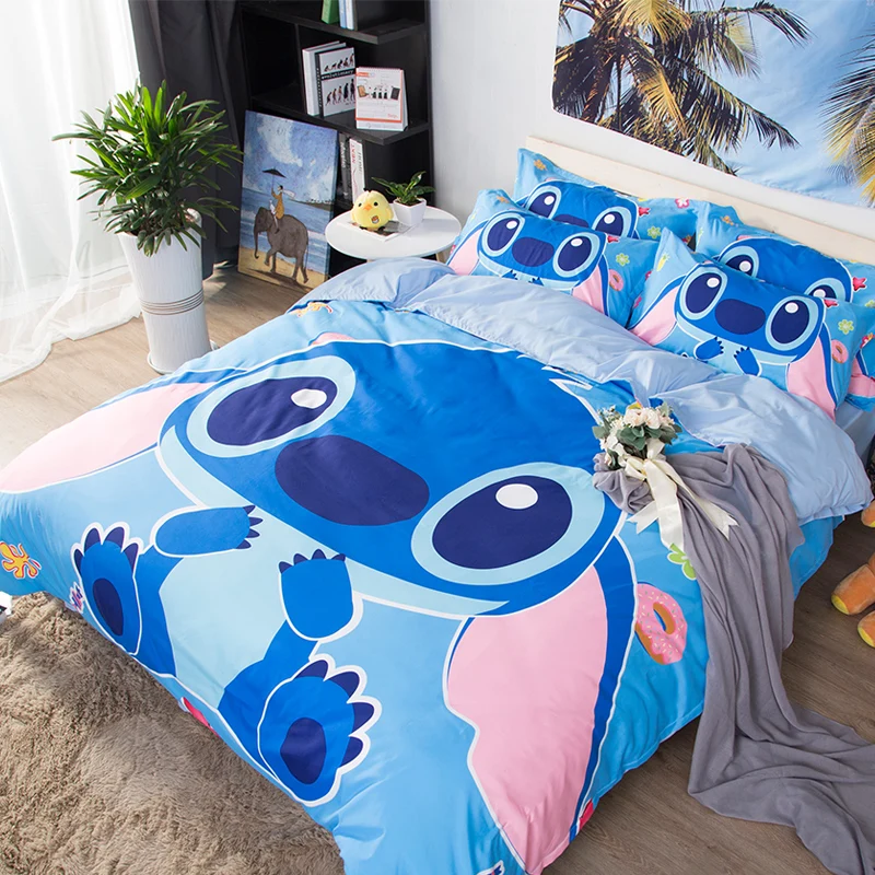 3D Disney Home lilo and stitch Bedding set queen size quilt cover twin bedroom decor for kids home single bedspread boy's linens