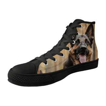 

Women casual shoes High-top women's shoes cool german shepherd print canvas shoes korean style womans shoes zapatos mujer 2019