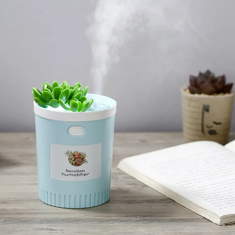 

340ML USB Air Humidifier Cactus Timing Aromatherapy Diffuser Mist Maker Fogger Mini Aroma Atomizer for Home/Office