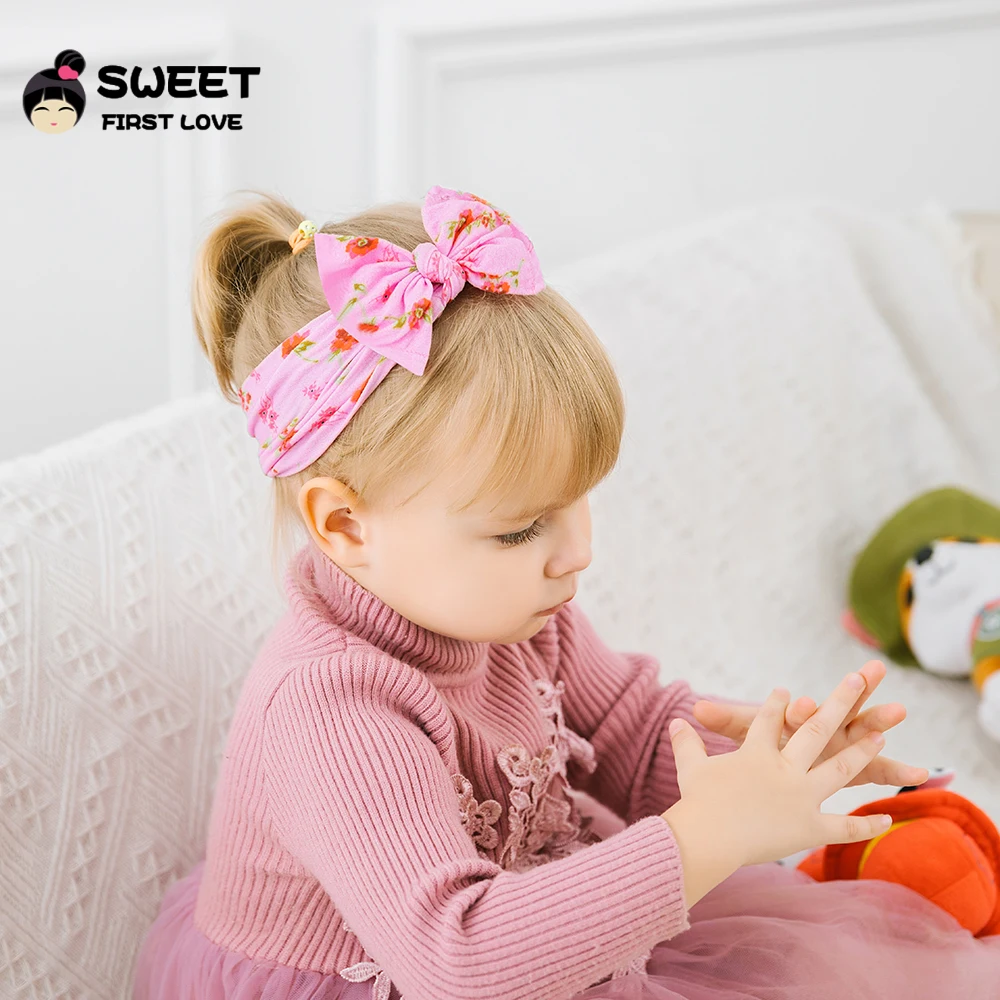

1pcs Print Flower Soft Wide Headbands Girls Floral Cotton Headwraps Soft Hairwear Christmas Hair Accessories for Children Kids