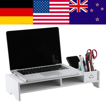 

Computer Monitor Stand Multi-function Laptop Stand Desk PC TV Desktop Screen Riser with Storage Organizer Shelf