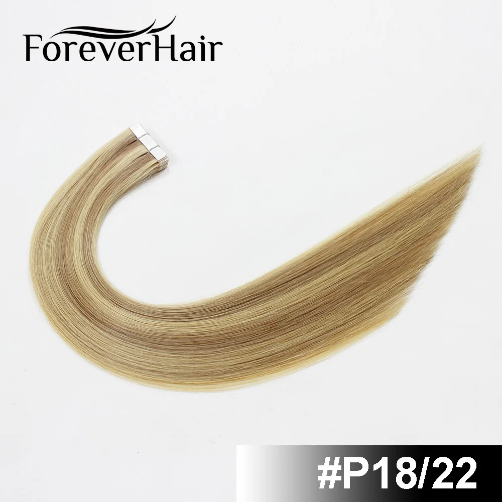 FOREVER HAIR 2,0 г/шт. 1" Remy лента для наращивания человеческих волос коричневый 8#20 шт/упаковка Высший сорт бесшовная кожа наращивание волос 20шт - Цвет: M18/22