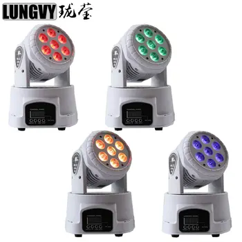 

Free Shipping 4pcs/lot LED Moving Head Mini Wash 7x12w RGBW Quad Color LED For Events/Show/DJs DMX Stage Light Moving Head Light