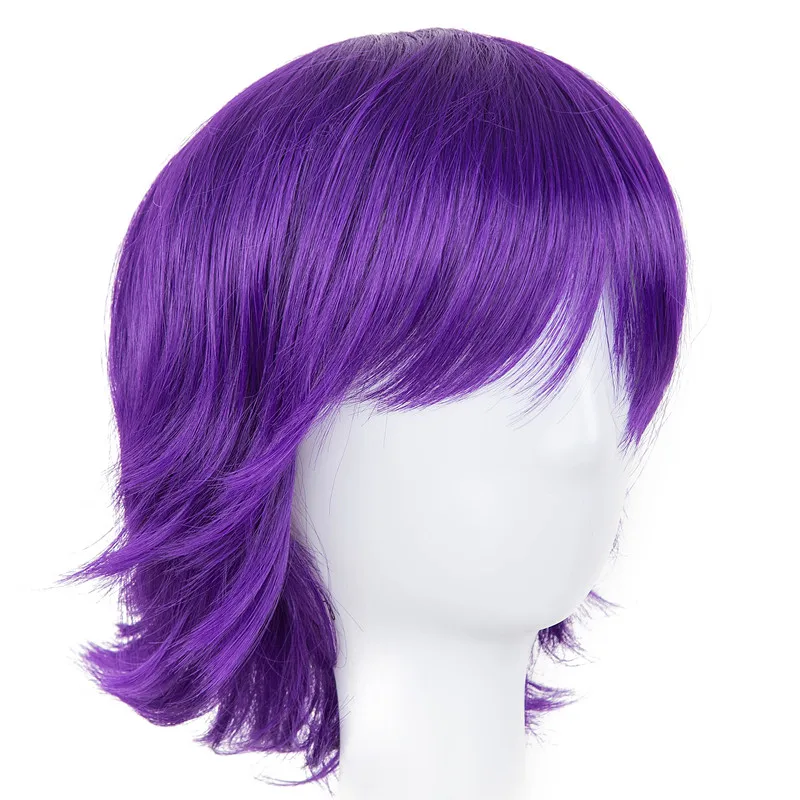 Short Purple Wig Fei Show Synthetic Wavy Costume Cartoon Role Cos play