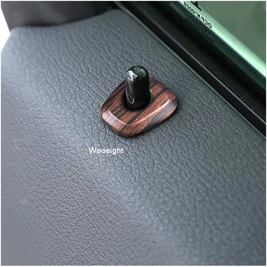 Wooeight 4Pcs Wooden Texture Car Interior stying Door Lock Knob Cover Trim Pin Ring Cover Fit BMW X1 F48 2016 2017 2018 2019 (6)