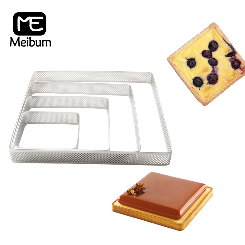 Meibum Persegi Stainless Steel Tart Cincin Pie Pan Diy Bahasa Perancis Fruit Makanan Penutup Krim Cetakan Pizza Keju Mousse Tart Cetakan Kue Alat Alat Alat Memanggang Pastry Aliexpress