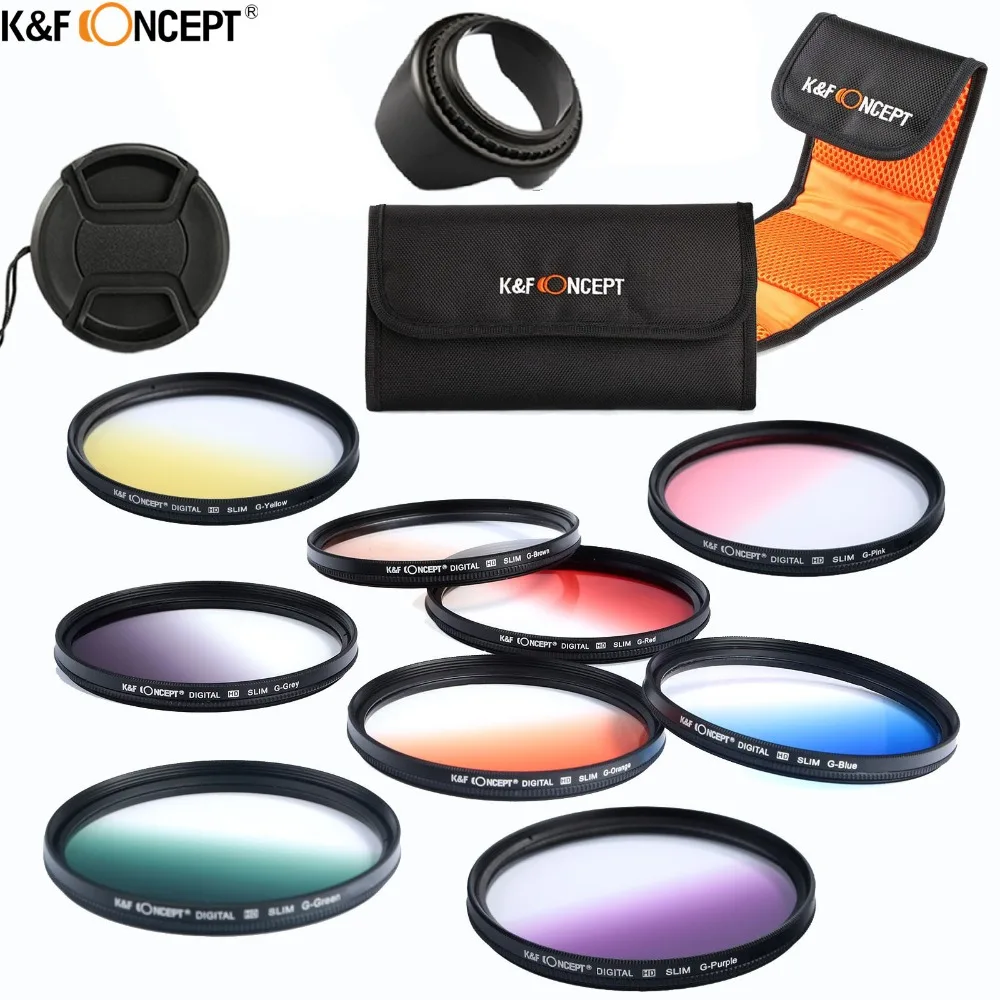 K&F CONCEPT Lens Filter Kit 52/58/62mm Neutral Density ND Graduated 9